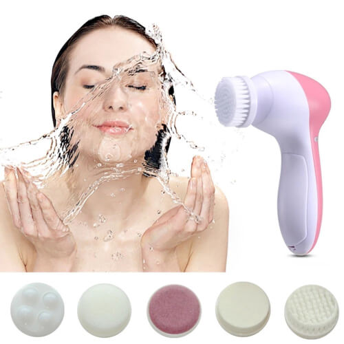 alt="Aparelho Elétrico de Limpeza Facial 5 em 1 - Dispositivo versátil para cuidados faciais com múltiplas funções"