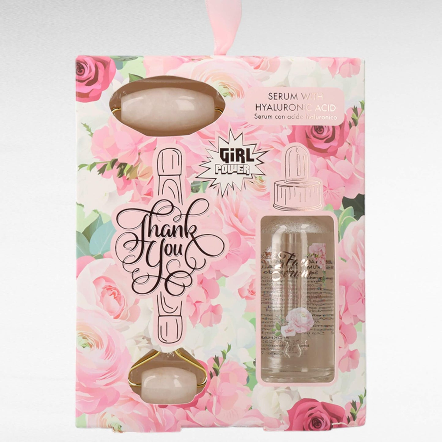 Coffret Rolo de massagem facial Quartzo Rosa + Sérum - Storettastic