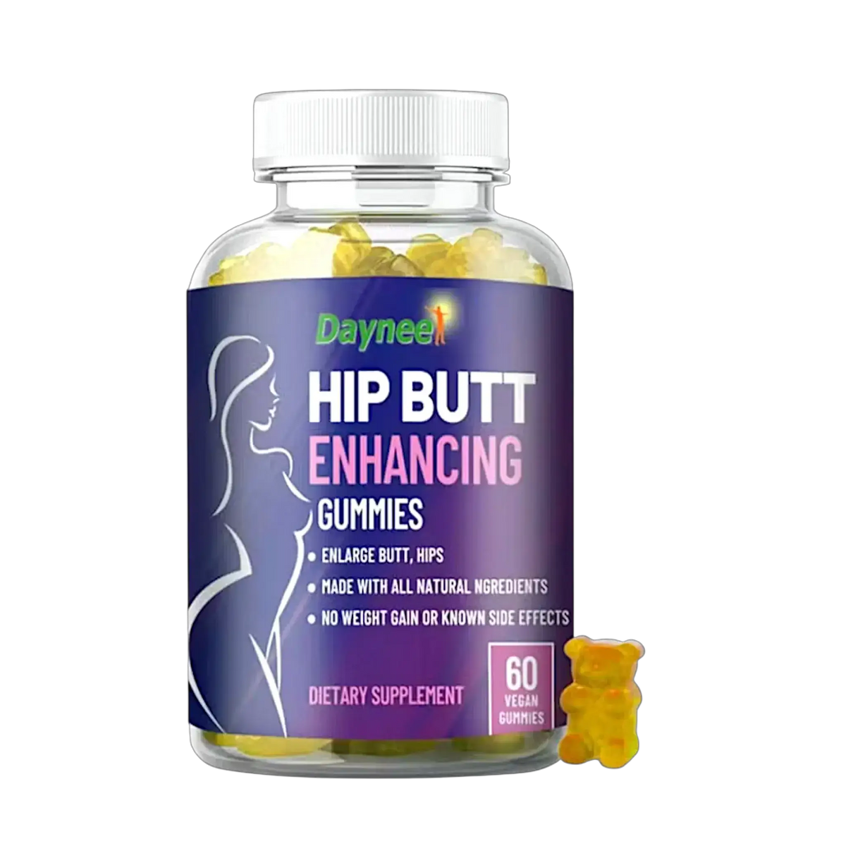 frasco gomas aumento gluteos suplemento feminino ingredientes naturais 60