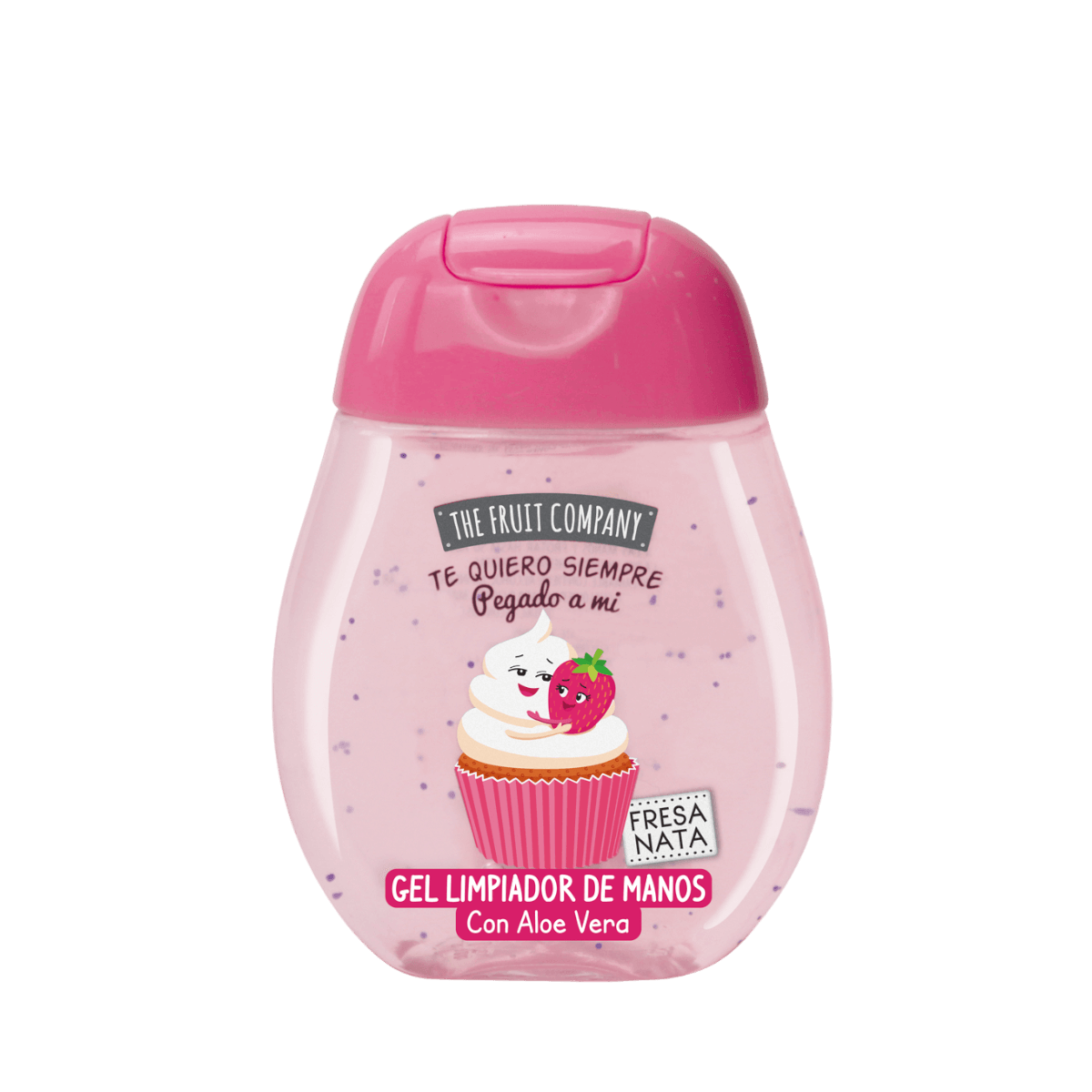 alt="Creme de Morango - Gel de Limpeza para Mãos marca The Fruit Company - Gel de limpeza para mãos com fragrância doce de morango, ideal para higienizar e suavizar a pele, proporcionando frescor e conforto em cada utilização."