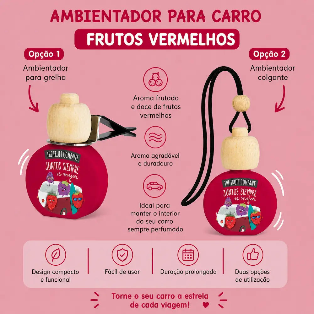 ambientador carro pendurado espelho retrovisor aroma frutos vermelhos interior automovel