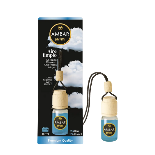 alt="Ambientador para Carro Ar Limpo marca Âmbar - Ambientador com aroma de ar limpo para uso no carro da marca Âmbar"