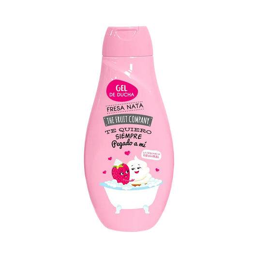 alt="Creme de Morango - Gel de Banho marca The Fruit Company - Gel de banho com fragrância doce de morango, ideal para limpar e hidratar a pele, proporcionando uma experiência refrescante e envolvente durante o banho."