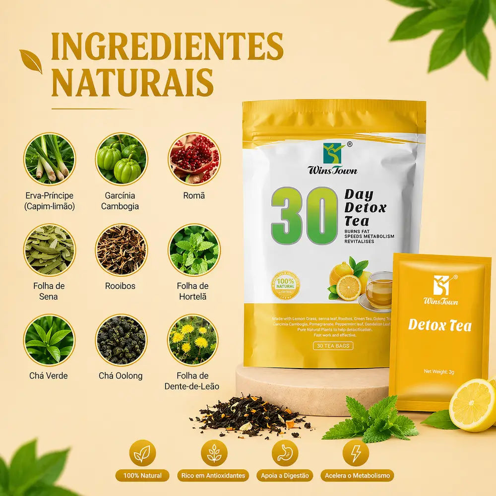 cha detox ingredientes naturais limao moringa hortela rooibos sene
