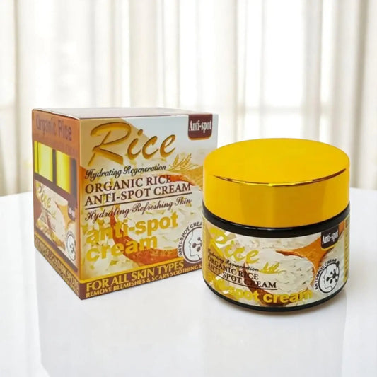 Creme facial anti-manchas com arroz orgânico - tratamento clareador e uniformizador de pele | Storettastic