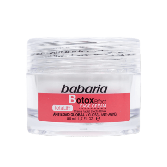 alt="Creme Facial Botox Effect marca Babaria - Creme facial antienvelhecimento com efeito botox, ideal para reduzir rugas e linhas de expressão, melhorar a firmeza e proporcionar uma aparência mais suave e rejuvenescida."