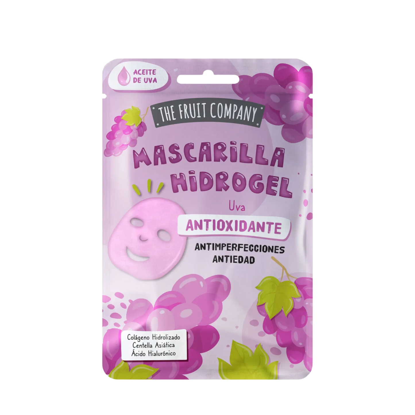 Conjunto de Máscaras de Hidrogel Frutadas com Abacate, Uva, Pitaya e Coco