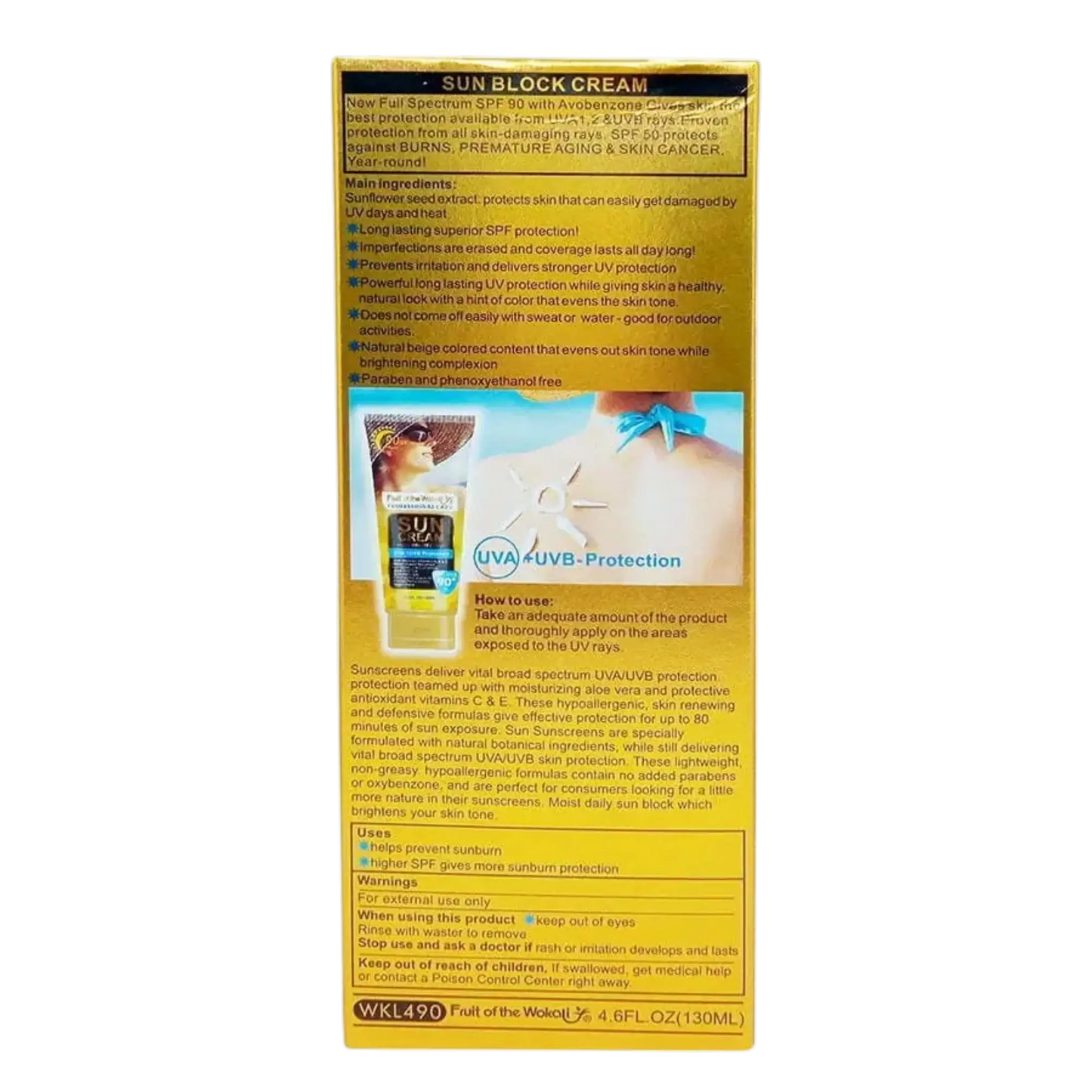 Protector Solar Facial y Corporal SPF/UVB 90+