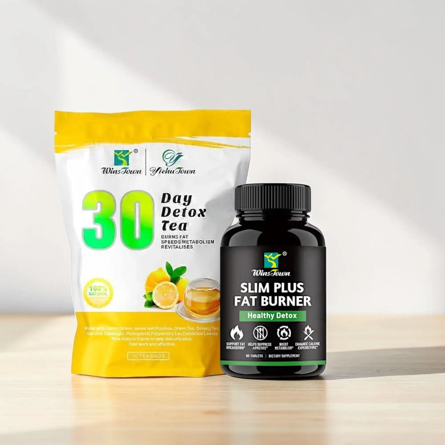 Slim Plus and Lemon-Flavoured Detox Tea - Fat Burning and Detox Programme