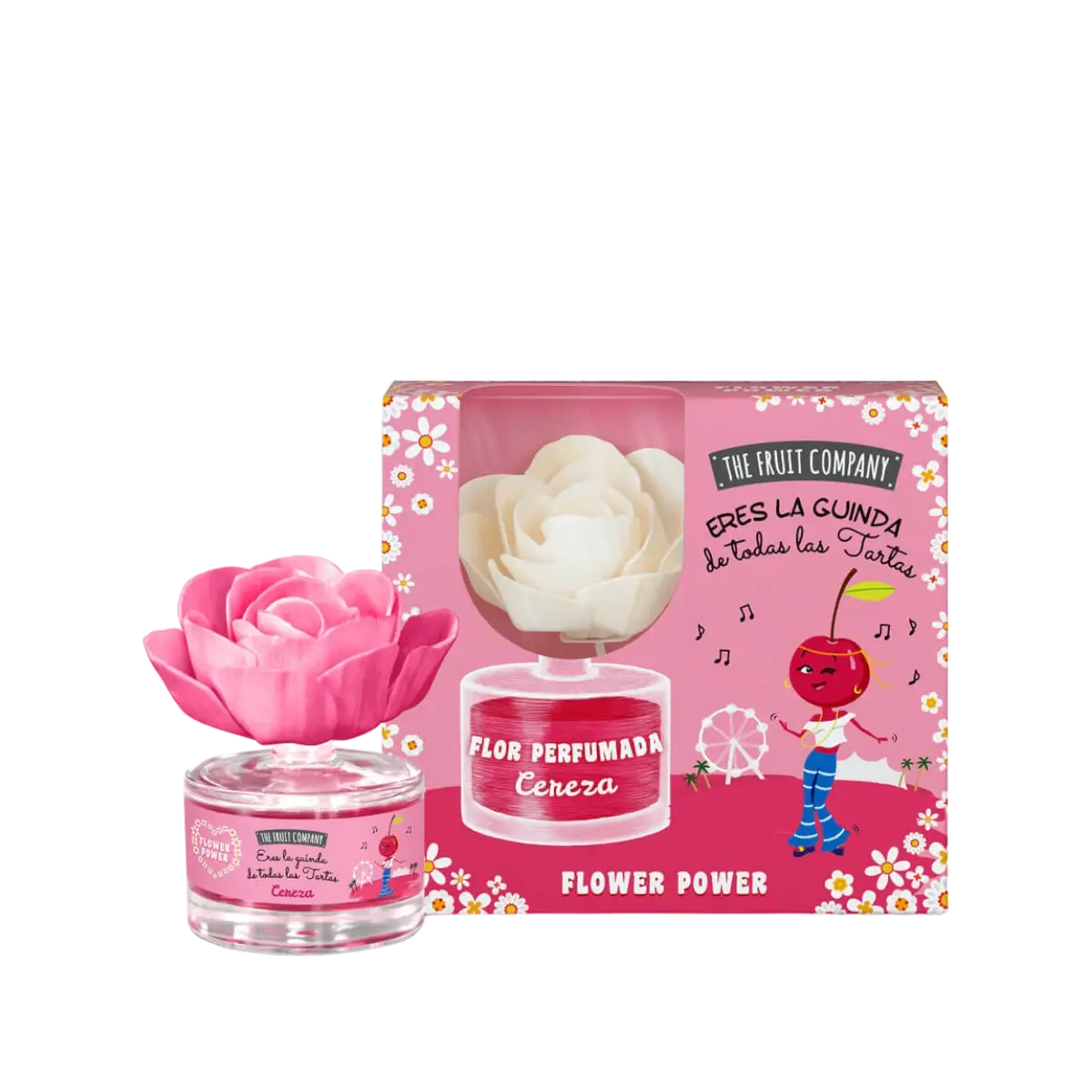 alt="Cereja - Flor Perfumada marca The Fruit Company - Flor aromática com fragrância de cereja, ideal para perfumar e decorar ambientes, trazendo um toque de frescor e um aroma frutado e doce."