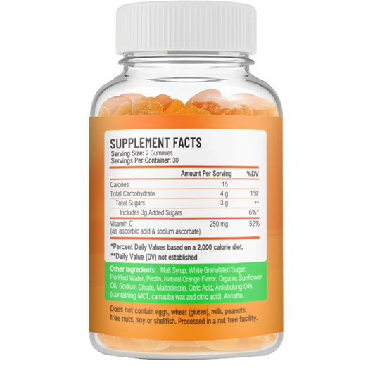 tabela nutricional vitamina c gomas 250mg ingredientes suplemento alimentar