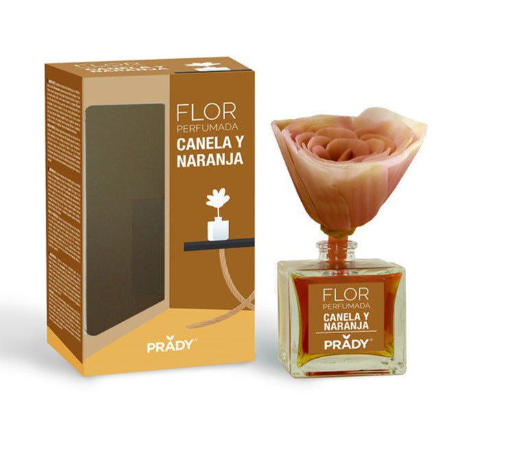 Flor com aroma gourmet de laranja, e canela; Longa duração 5 semanas; Modo de Usar: Insira a flor na garrafa, ela mudará de cor à medida que infunde o líquido;