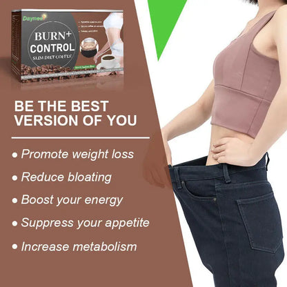 Burn + Control Slim Diet Coffee  - Thermogenic Coffee with Green Tea and Garcinia Cambogia