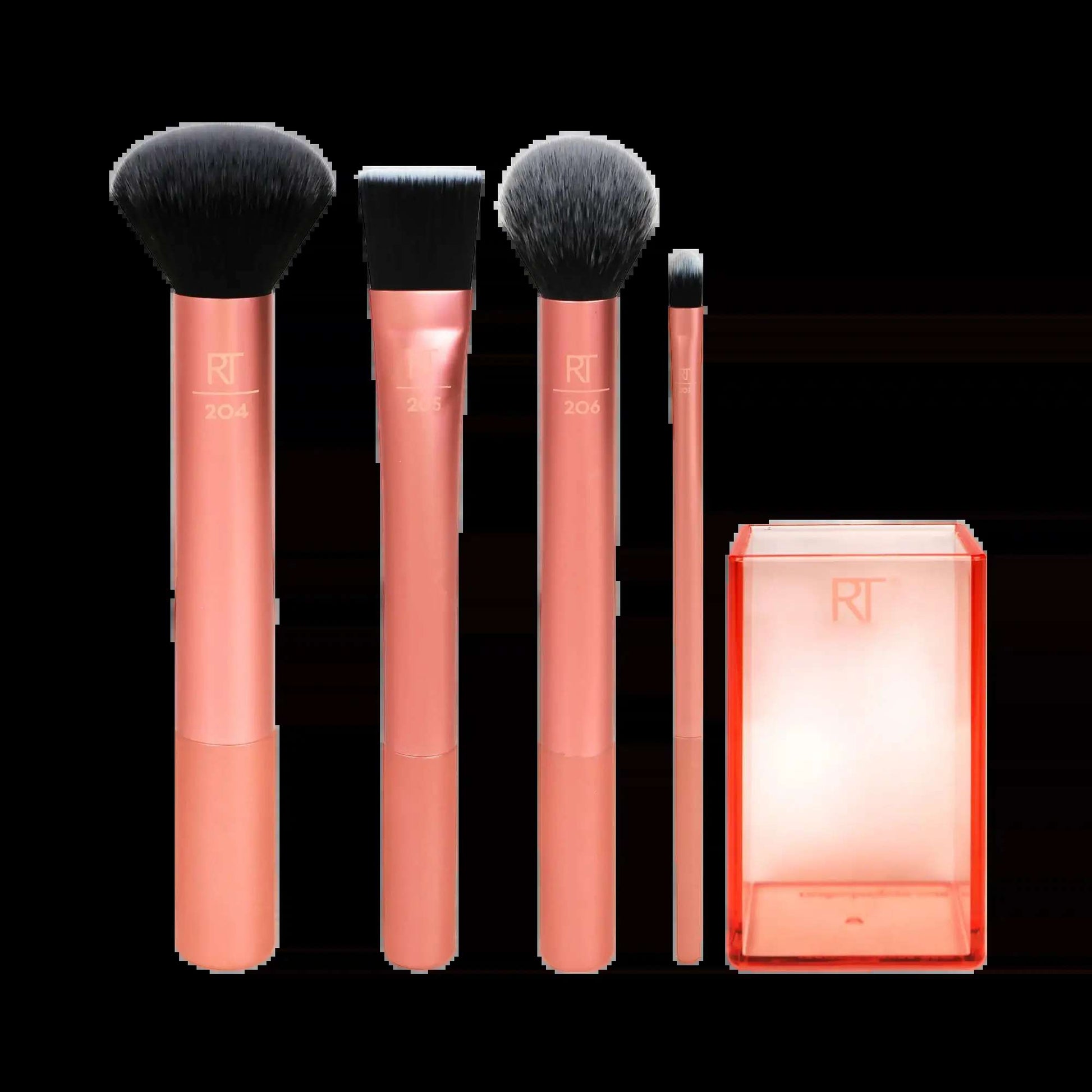 alt="Conjunto de Pincéis Flawless marca Real Techniques - Conjunto de pincéis de maquilhagem projetado para um acabamento perfeito, ideal para aplicar base, blush e sombras, garantindo uma aplicação suave e profissional."