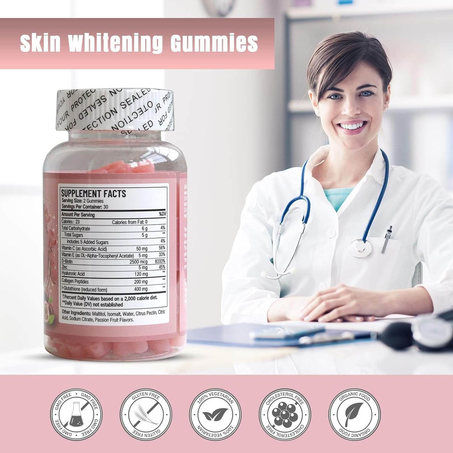 Gomas Skin Whitening  – Clareamento e Pele Jovem