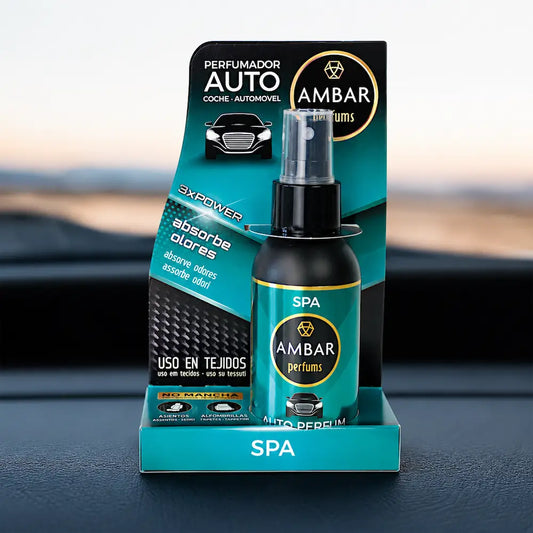 Ambientador para carro Spa Ambar Perfums spray absorve odores para tecidos automóvel