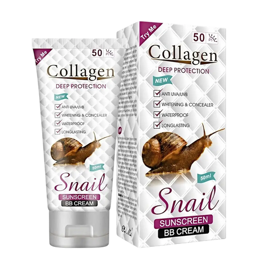 bb cream snail colagenio spf50 protetor solar facial com cobertura leve hidratante embalagem e tubo