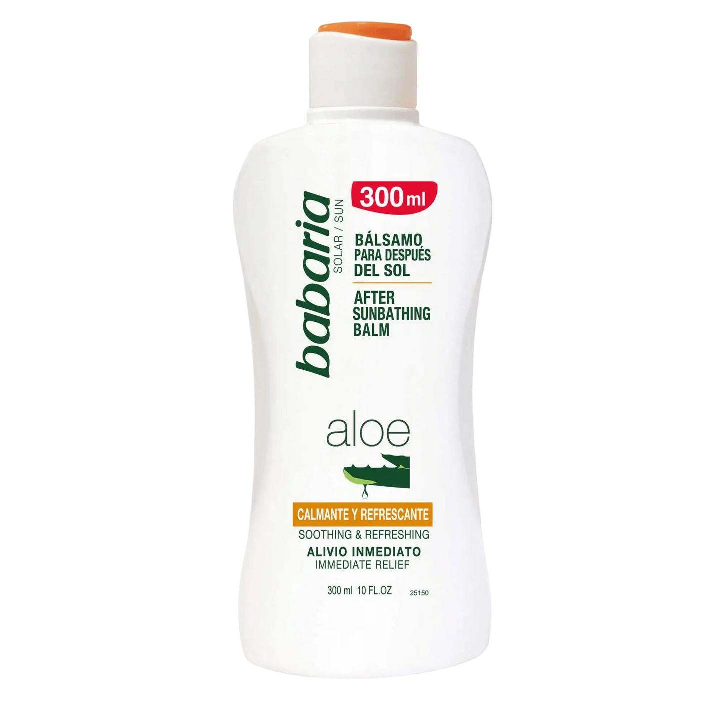 frasco balsamo pos solar babaria aloe vera 300ml hidratante calmante pele