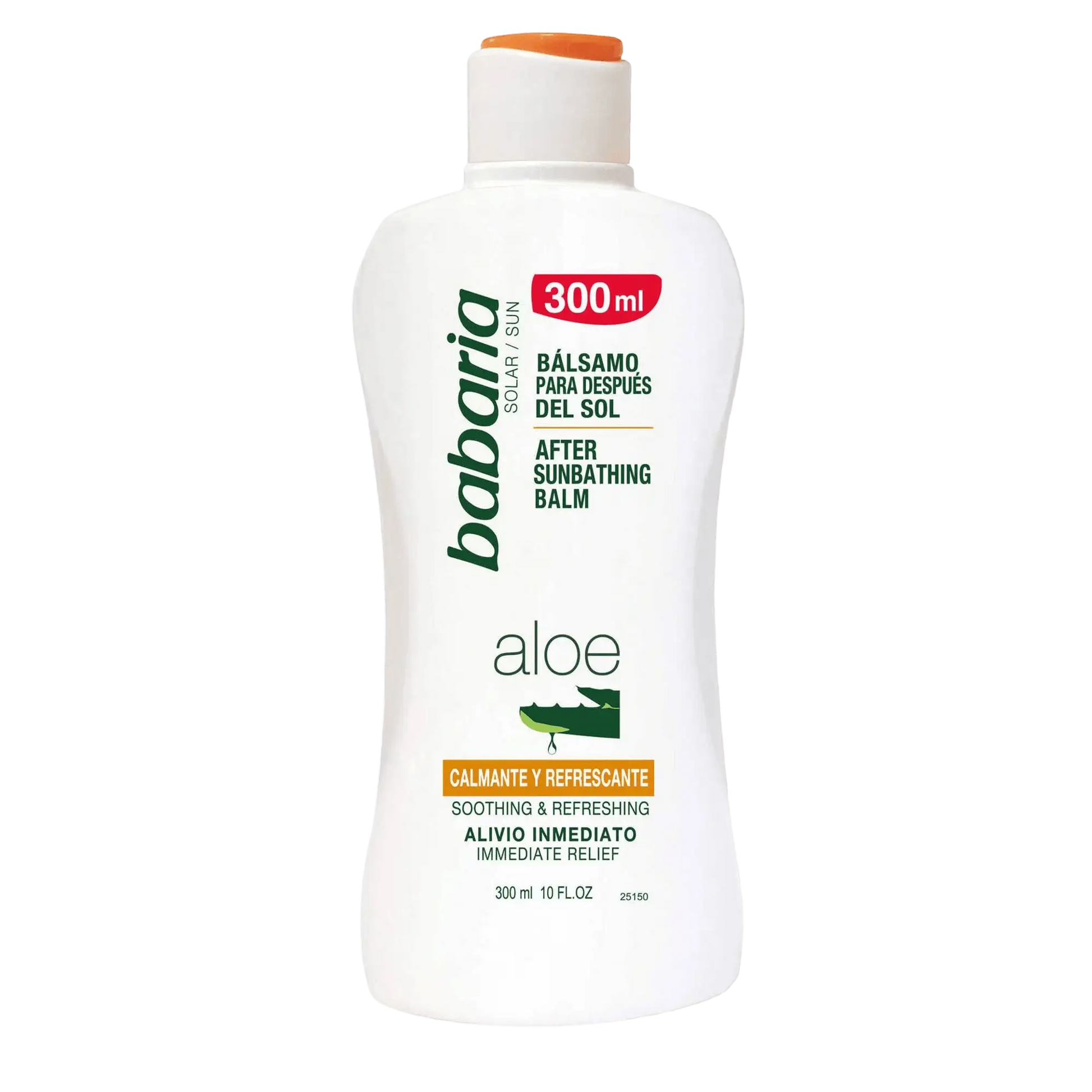frasco balsamo pos solar babaria aloe vera 300ml hidratante calmante pele