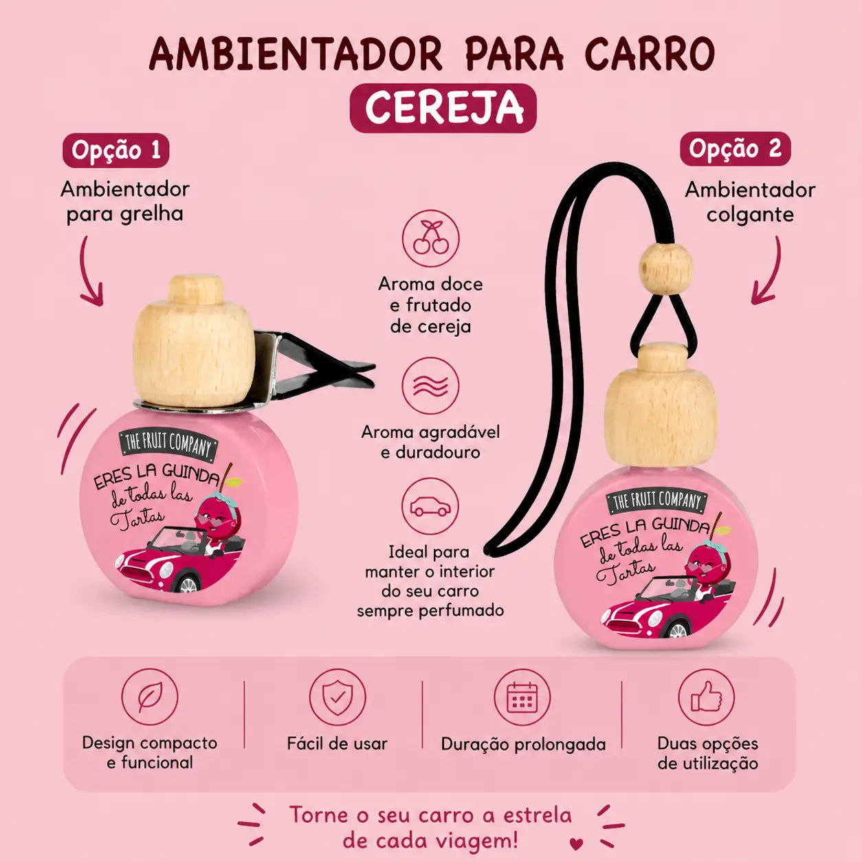 ambientador carro grelha ventilacao e colgante cereja