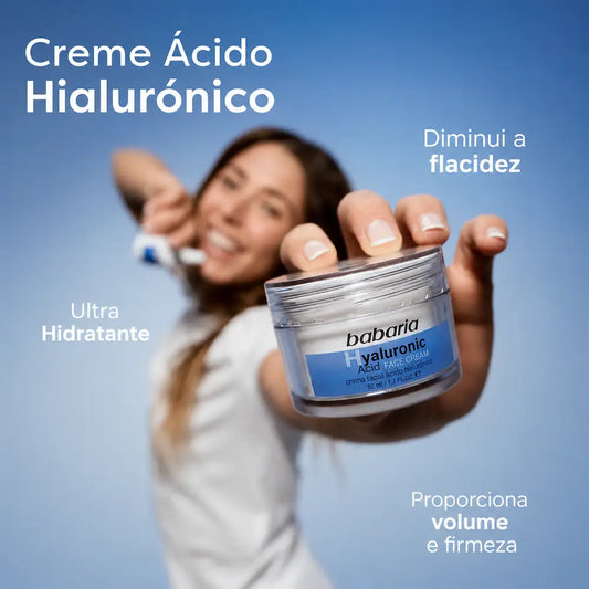 Creme Babaria com ácido hialurónico para elasticidade da pele