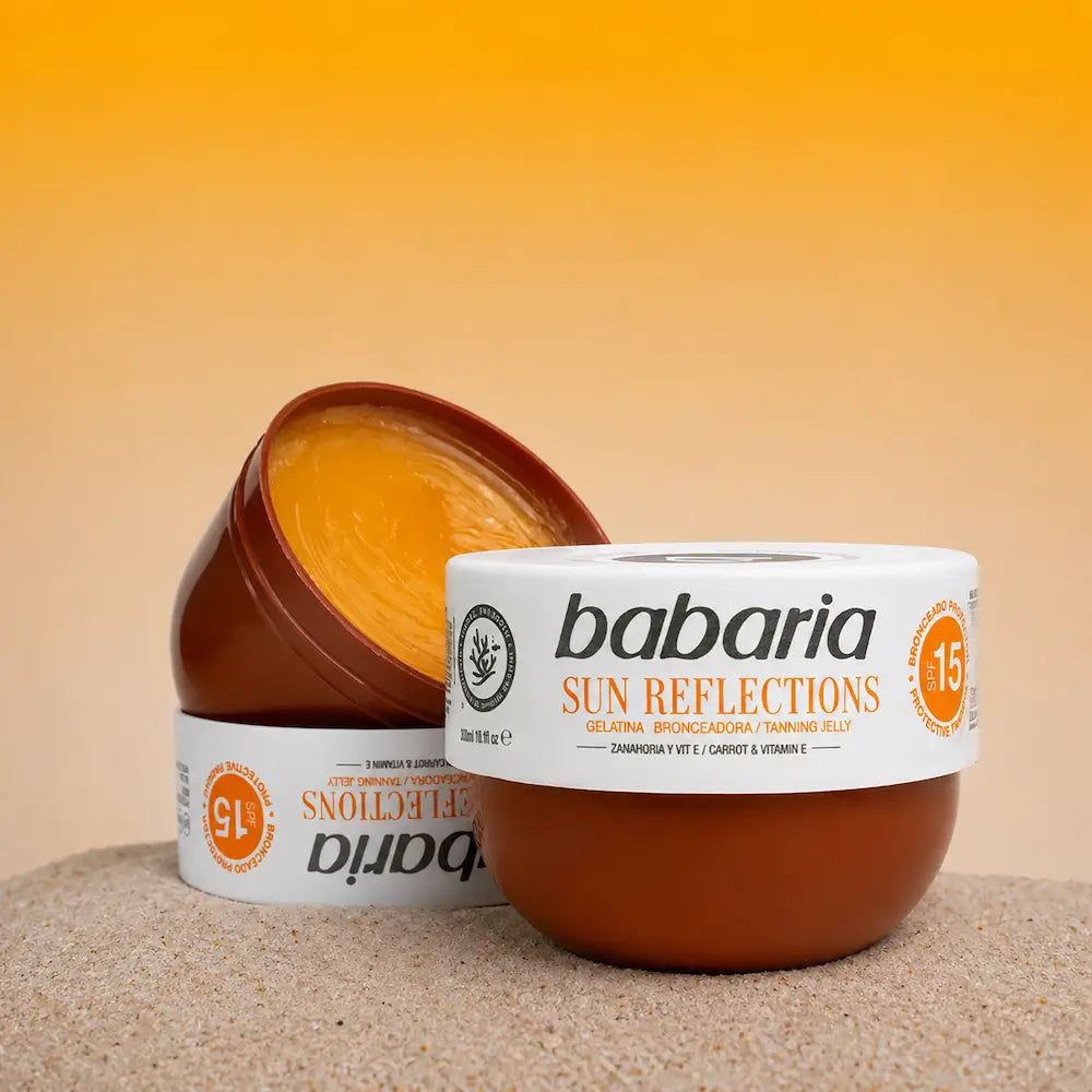 Gelatina bronzeadora com Cenoura e Vitamina E Babaria 300ml textura