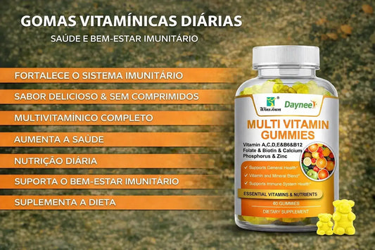 Gomas Multivitaminicas energia imunidade vitaminas suplemento diario - Wins Town