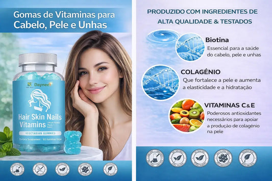 Gomas de Vitaminas para Cabelo Pele e Unhas
