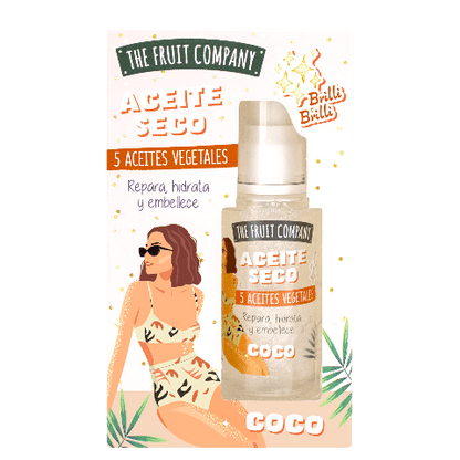 Aceite seco de coco con purpurina