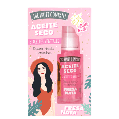 Aceite Seco Glitter Crema Fresa