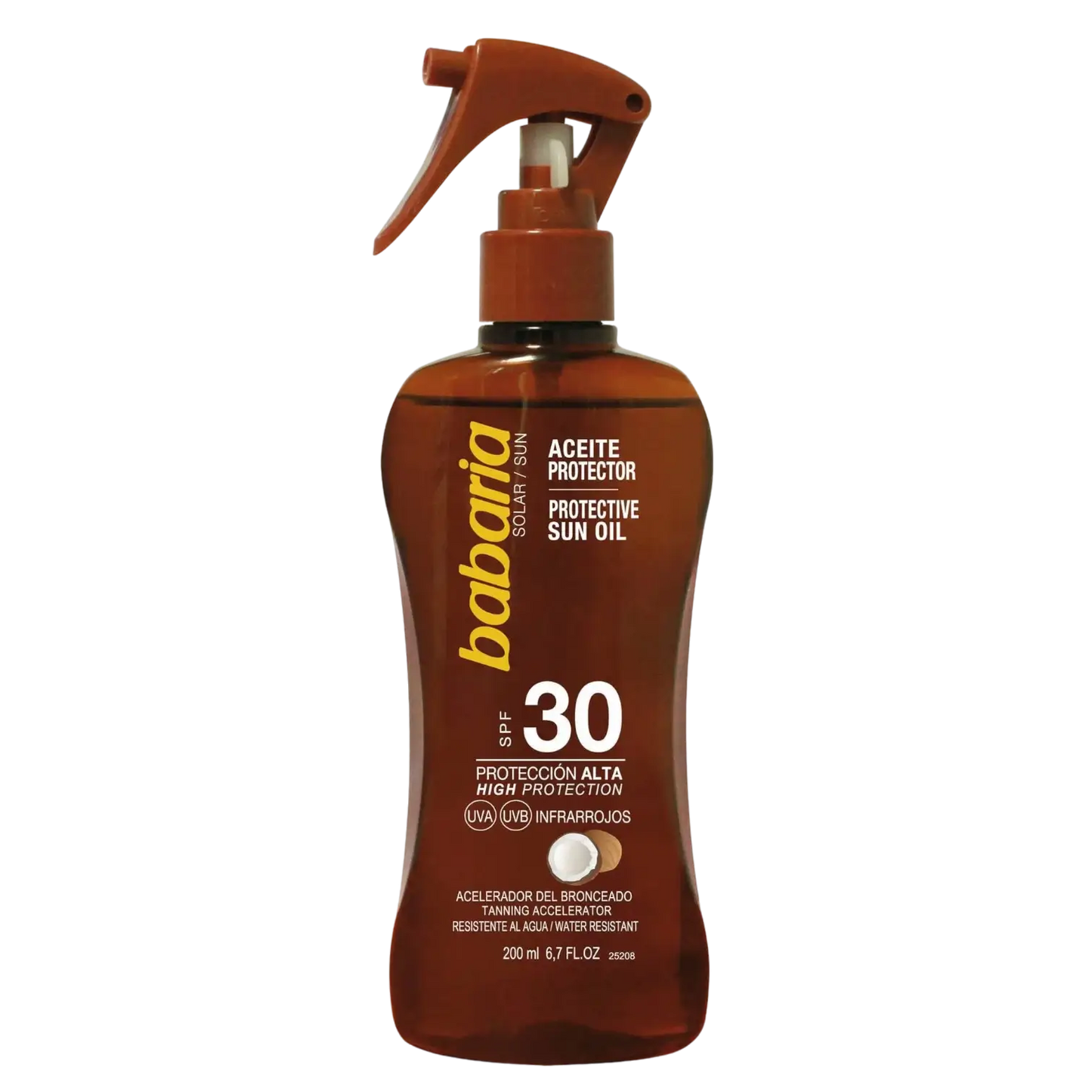 Spray protector solar con aceite de coco SPF20