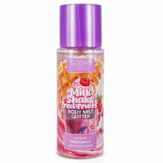 bruma corporal glitter milkshake frutos vermelhos perfume frutado brilho