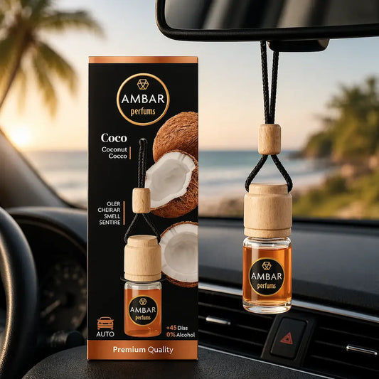 ambientador de carro aroma coco difusor auto perfume tropical suave