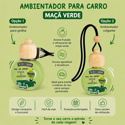 ambientador carro grelha ventilacao clip aroma maca verde difusao perfume