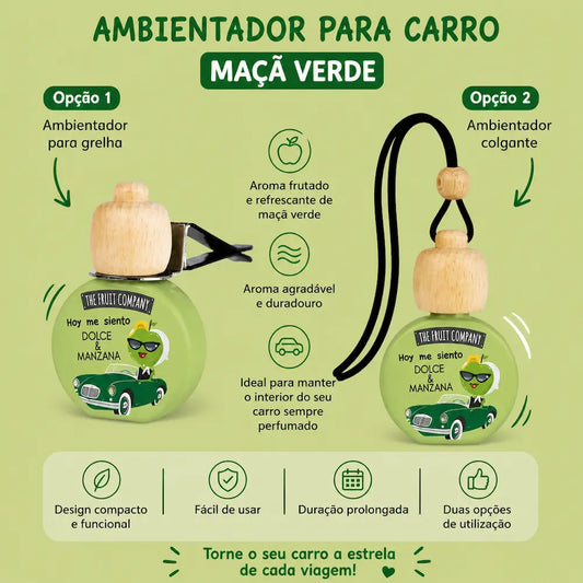 ambientador carro grelha ventilacao clip aroma maca verde difusao perfume