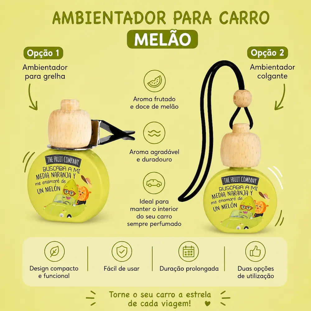 ambientador carro pendurado espelho retrovisor aroma melao interior automovel