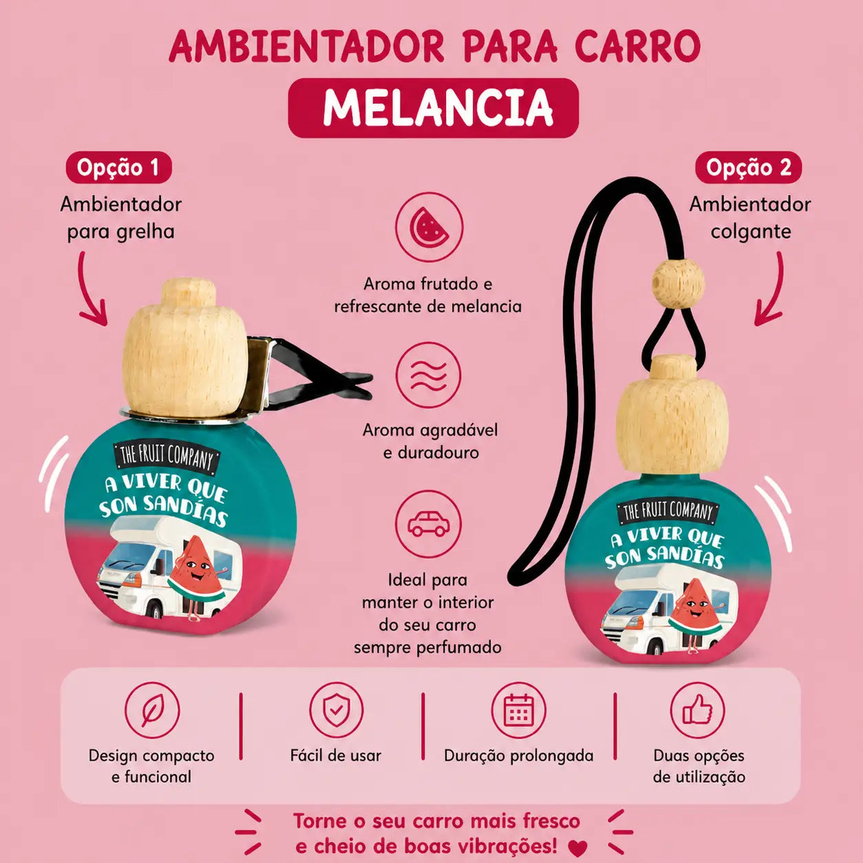 ambientador de carro fragrância fresca melancia