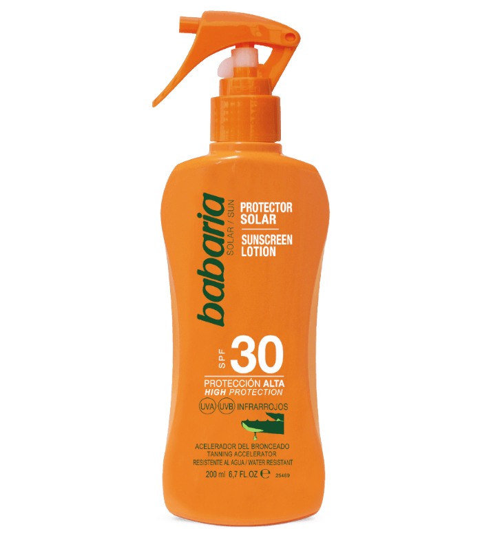 Spray protector solar de aloe vera SPF30