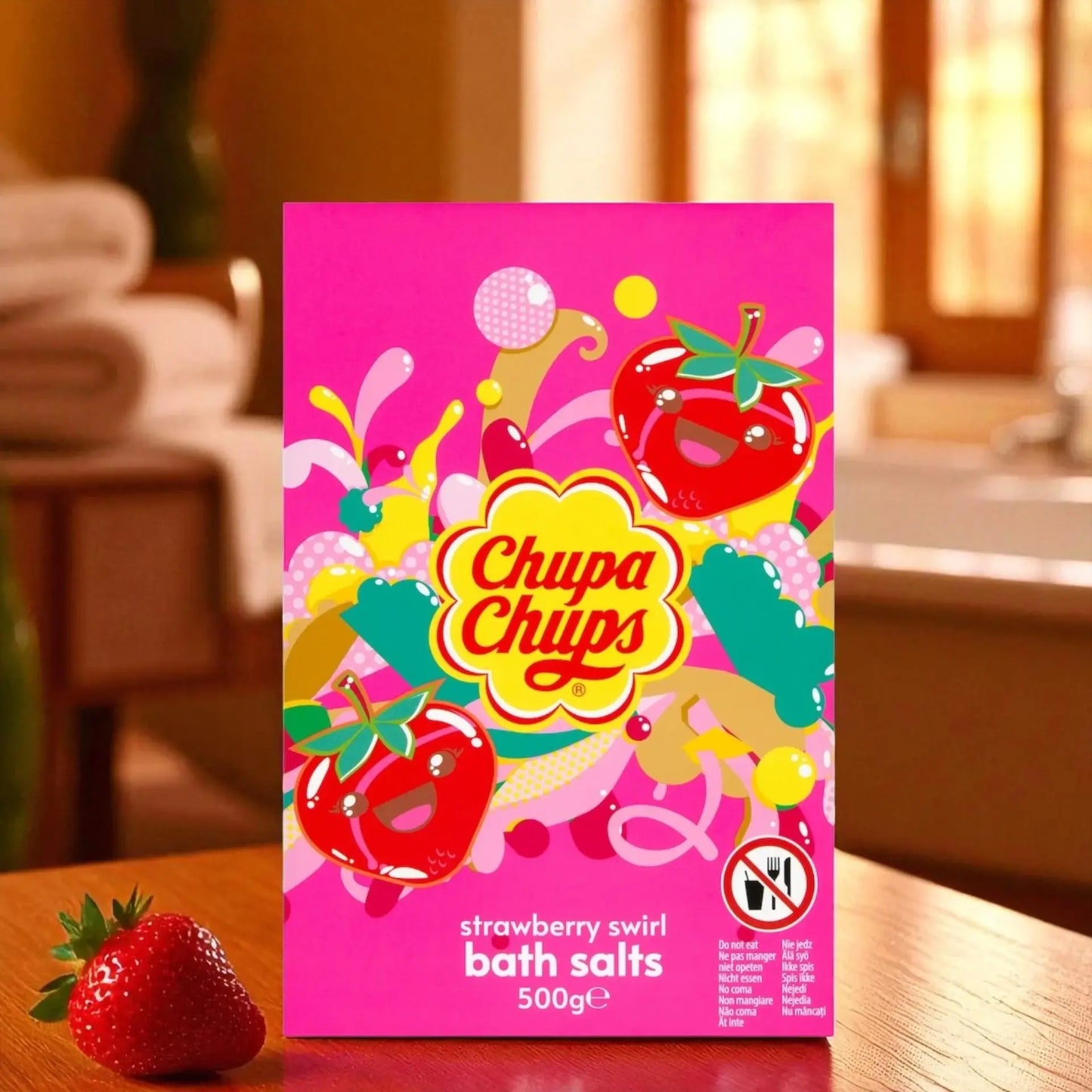 Sales de baño Chupa Chups con aroma a remolino de fresa