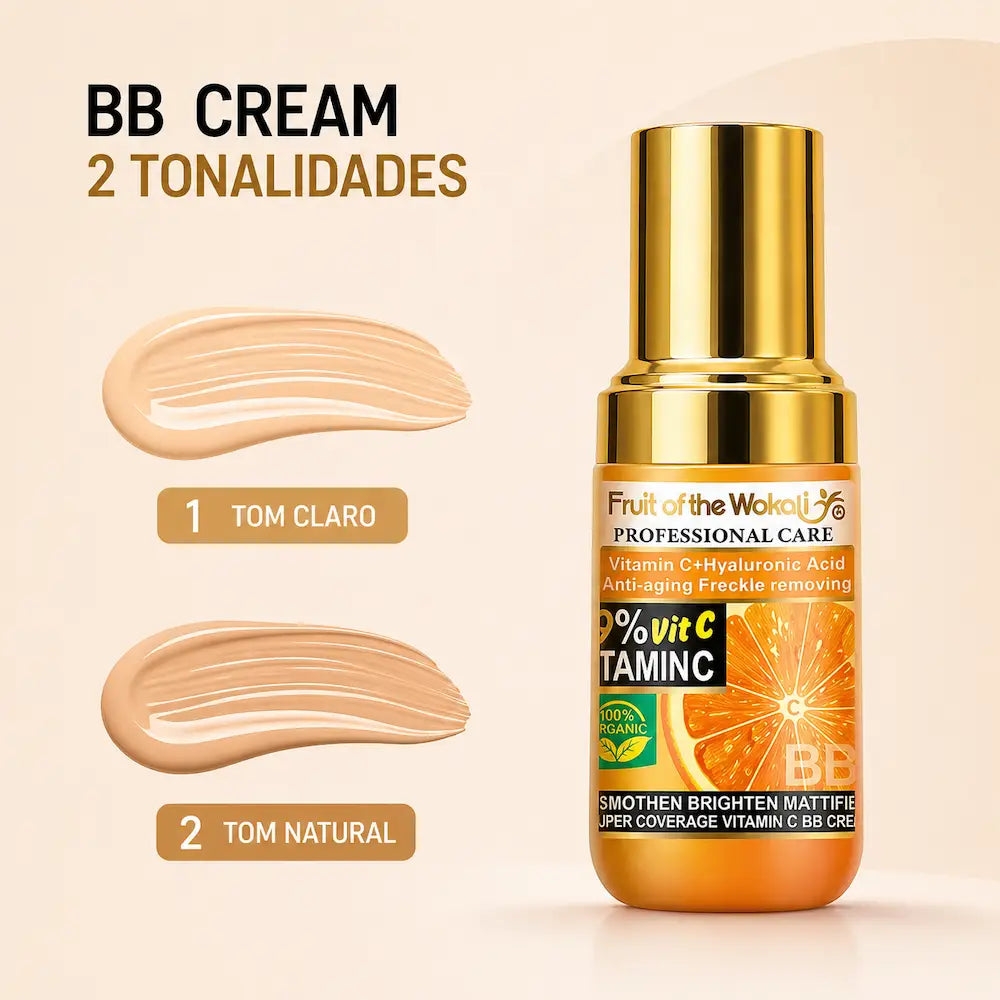 bb cream vitamina c dois tons claro e natural cobertura leve pele