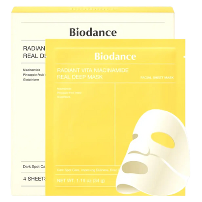 Biodance Radiant Vita Niacinamide Real Deep Mask 4x34g
