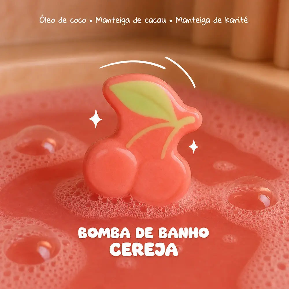 bombas de banho frutadas the fruit company aroma cereja