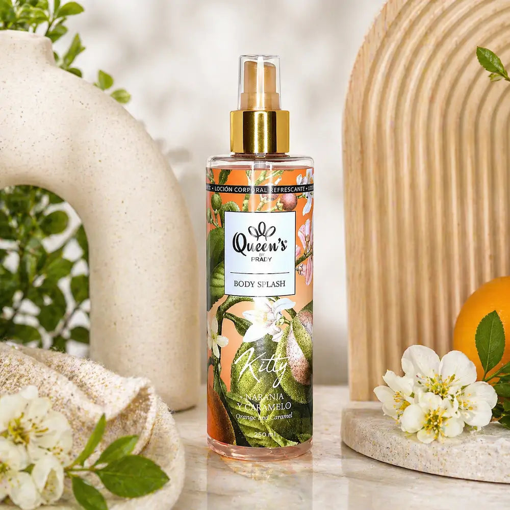 bruma corporal laranja e caramelo queen's prady kitty 250ml perfume corpo