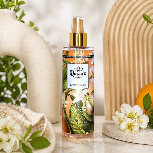 bruma corporal laranja e caramelo queen's prady kitty 250ml perfume corpo