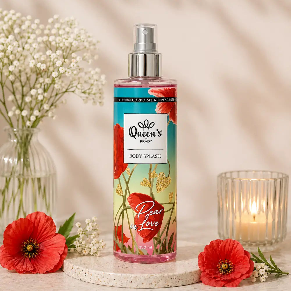 bruma corporal pera floral queens 250ml aroma doce fresco perfume leve feminino