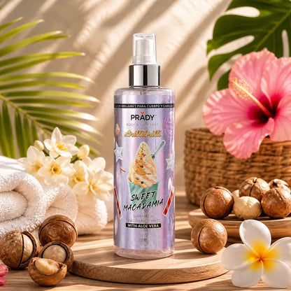 bruma corporal prady sweet macadamia fragrancia doce fundo spa macadamia