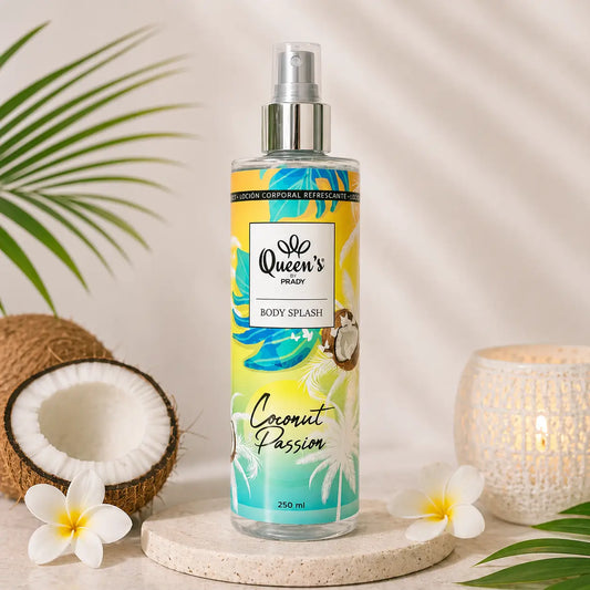 bruma corporal queen's coco tropical 250ml fragrancia doce suave exotica pele