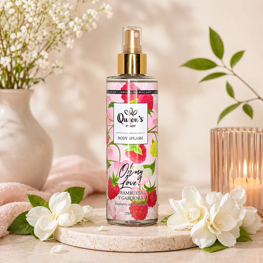 bruma corporal queen’s oh my love framboesa gardenia perfume corporal 250ml