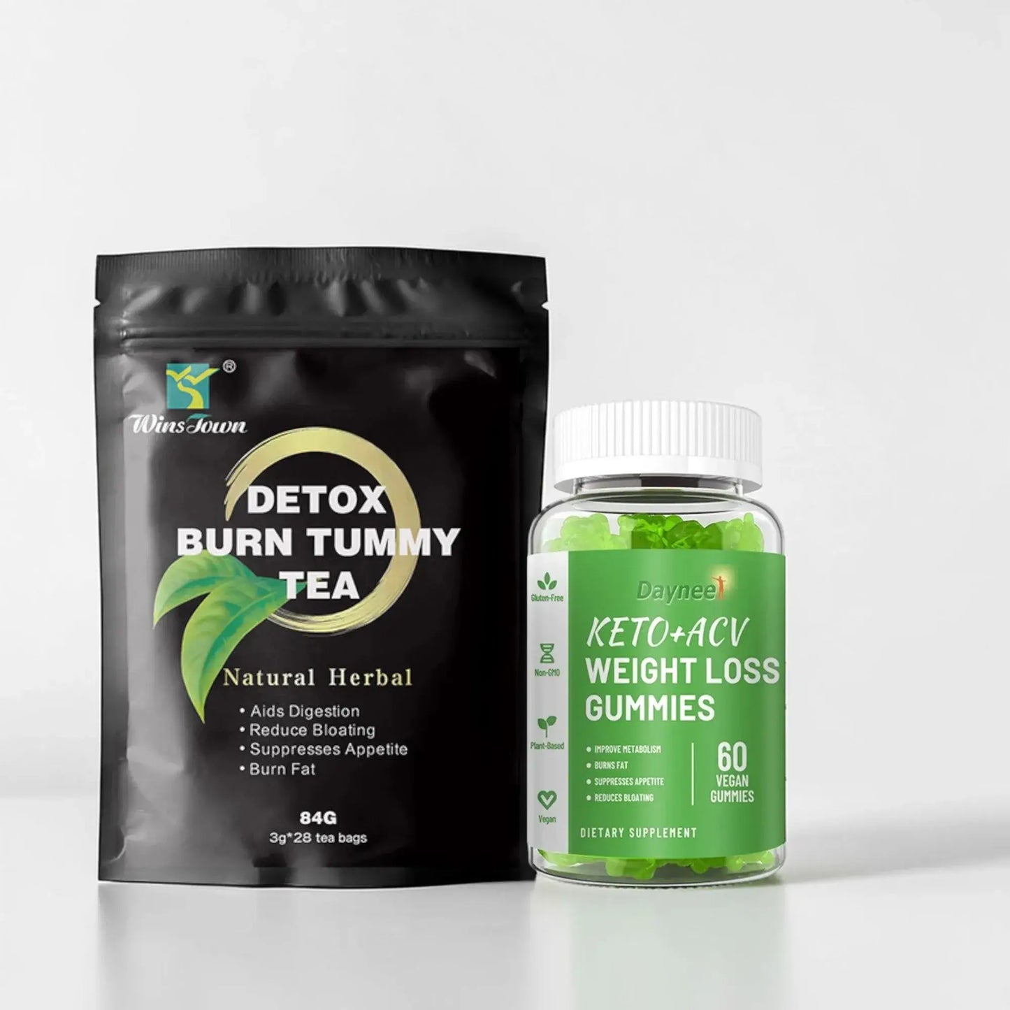 Detox Burn Tummy Tea + Keto ACV Gummies - Flat Tummy Program