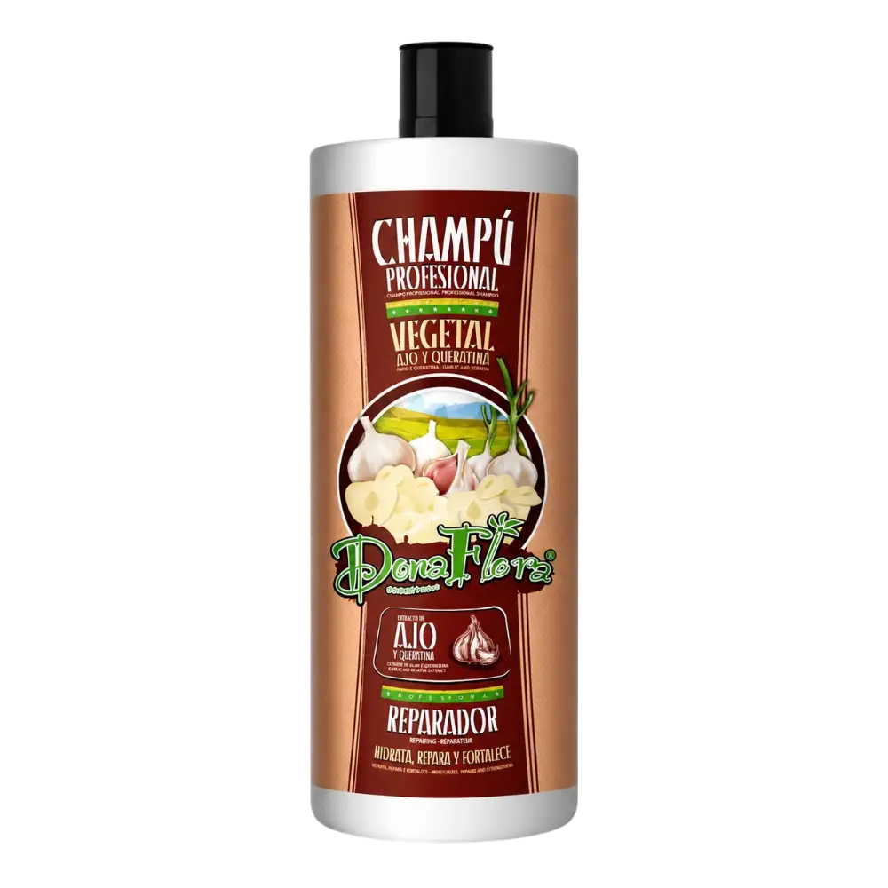 champô reparador alho e queratina dona flora